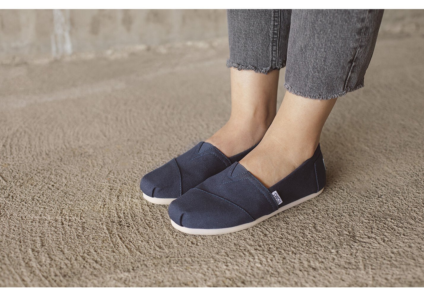 Toms Espadryle Damskie Granatowe - Alpargata Płócienne - 73AKVGSLR